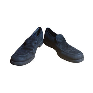 Hush Puppies Suede Slip On Casual Loafers Flats Size 6.5 Black (HAS FLAWS)